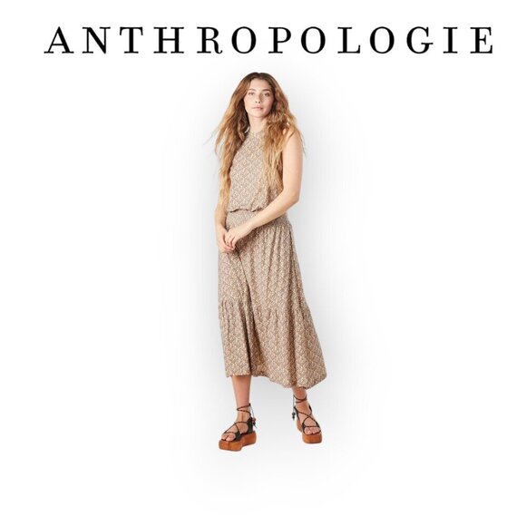 Anthropologie Boho 90s Maxi Dress 100% Pima Cotton Size S - Picture 1 of 15